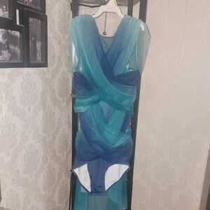 Blue and Teal Lyrical Dance Costume